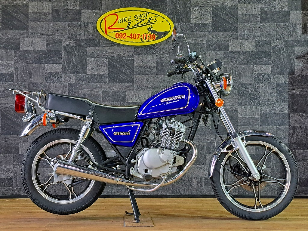 SOLD OUT！！スズキ GN125H ブルー！！8380Km | バイクショップRIZE[ライズ] 福岡市西区 九大伊都キャンパス向かって左